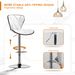 Bar Stools Set Of 2, Swivel Adjustable Counter Height Barstools With Back And PU Leather-White_voghion.com