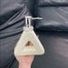 Luxury Crystal-Encrusted Ceramic Soap Dispenser - Elegant Bathroom Pump Bottle For Shampoo, Lotion & Liquid Soap (Round/Triangle, Cream White)_voghion.com