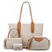 4-in-1 Women’s Handbag Set – Soft PU Leather Top Handle Bag, Tote, Shoulder Bag, Crossbody Bag & Wallet Purse Set_voghion.com