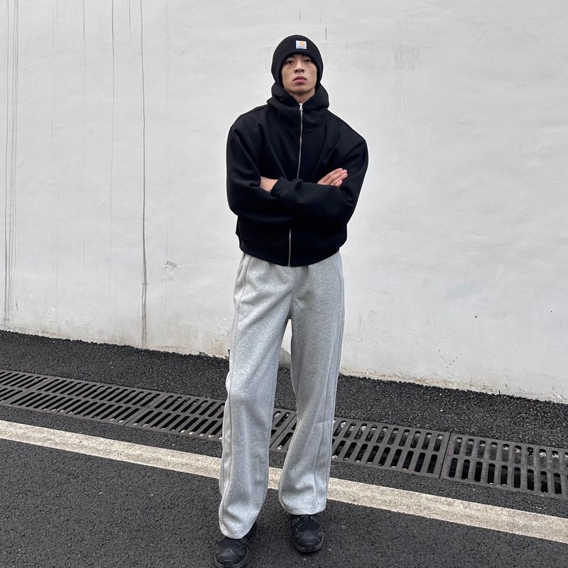 Men's Clothing AUTICUP Scuba Spring Cleanfit Scimitar Sweatpants Three Dimensional Cut Straight Casual Pants_voghion.com