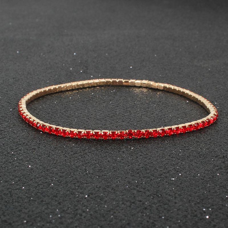Multicolor Rhinestone Elastic Shiny Simple Bracelet Jewelry For Women F7310_voghion.com