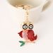 Portachiavi con ciondolo in metallo, piccolo regalo, accessorio per borsa da donna, a forma di gufo con goccia di olio e diamante._voghion.com