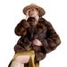 Luxury Faux Mink Fur Coat For Women - Winter Short Jacket With Starry Design & Notched Collar, Warm & Elegant Outerwear (Chestnut, S/M/L)_voghion.com
