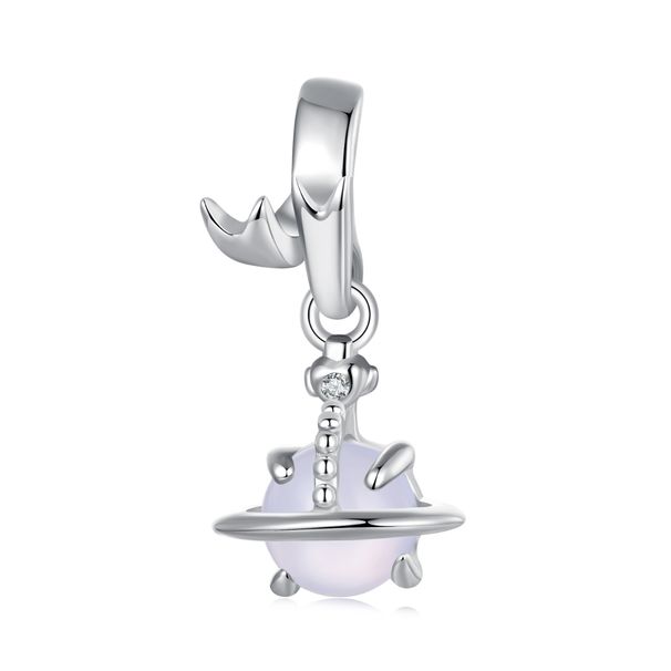 Perline distanziatrici a forma di pianeta Ciondolo in argento sterling_voghion.com
