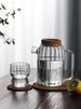Household Glass Cold Set Large Capacity Cool Boiled Water Cup High Temperature Tie Pitcher Heat Resistant Striped Teapot_voghion.com