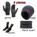 Winter Scarf Three-Piece Warm Knitted Wool Hat Touchscreen Non-Slip Gloves Set With Label_voghion.com