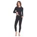 Overseas Platform Autumn Winter Women's Solid Color Basic Versatile Warm Comfortable Plus Size Sleeve Long Pants Set_voghion.com