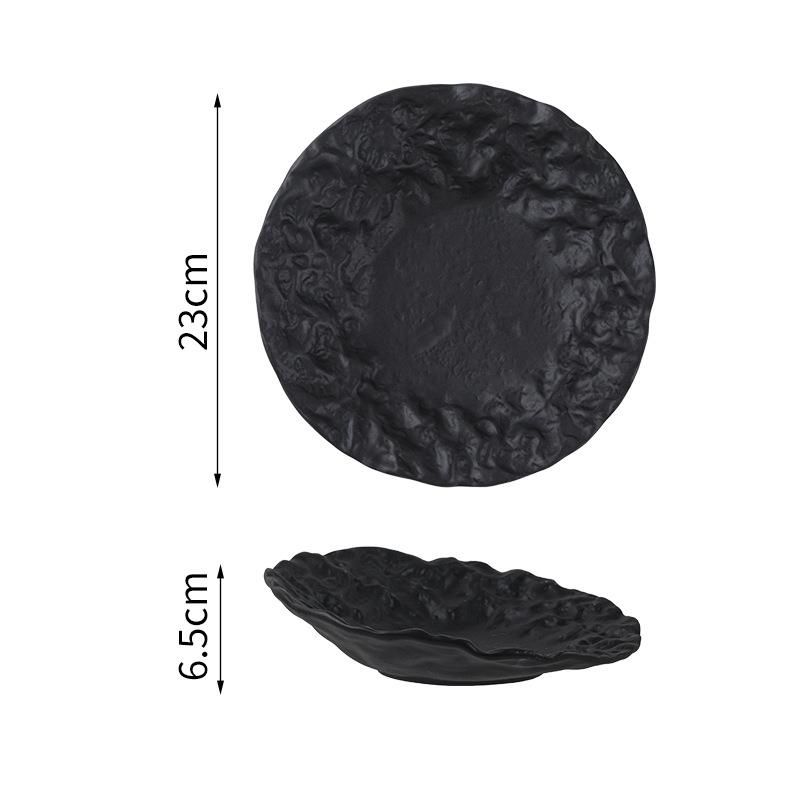 Vulkanischer schräger Teller, Restaurantgeschirr, Keramikschüssel, kreativer Stil, Haushalt, High-End, unregelmäßige Form_voghion.com