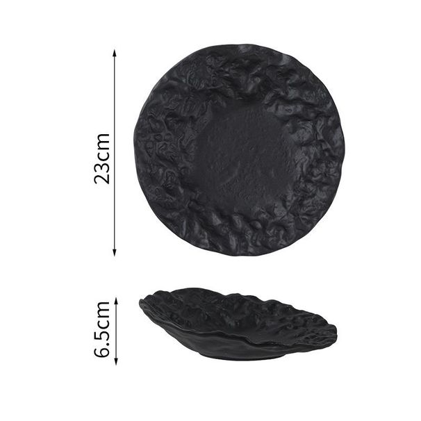 Vulkanischer schräger Teller, Restaurantgeschirr, Keramikschüssel, kreativer Stil, Haushalt, High-End, unregelmäßige Form_voghion.com