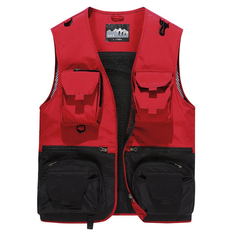 YGTOF aukščiausios kokybės vasarinės spalvų derinimo liemenė vyrams, madinga, daugiakišenė, vandeniui atspari taktinė vasarinė žygių ir žvejybos krovininė liemenė_voghion.com