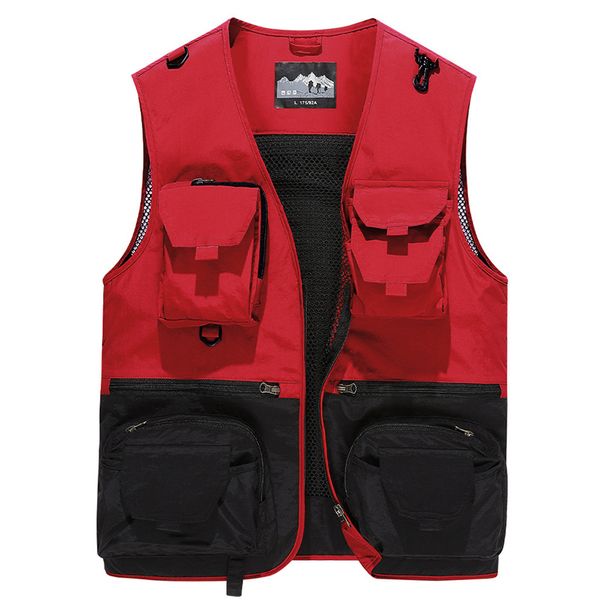 YGTOF aukščiausios kokybės vasarinės spalvų derinimo liemenė vyrams, madinga, daugiakišenė, vandeniui atspari taktinė vasarinė žygių ir žvejybos krovininė liemenė_voghion.com