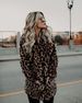 Women's fashion lapel leopard print imitation fur fur coat long coat long sleeves_voghion.com