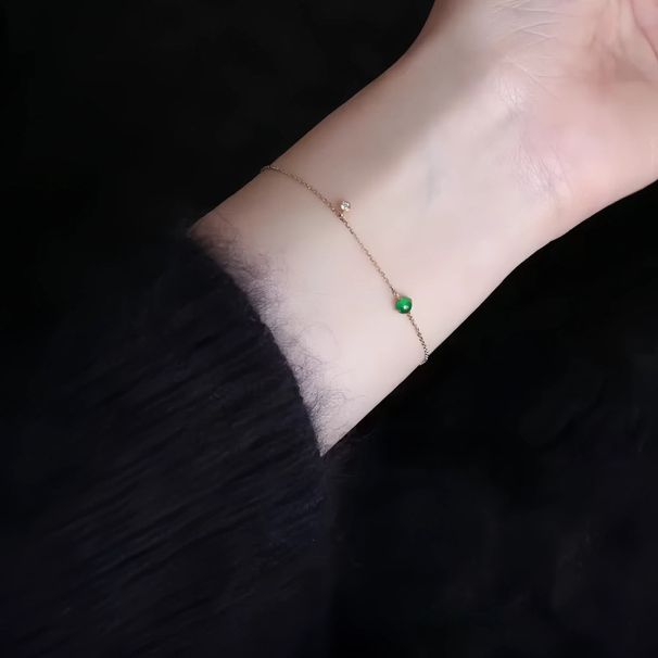 Kadınlar İçin Saf Gümüş Kaplama 14 Ayar Altın Ultra İnce Zümrüt Zirkonyum Bilezik, Niş Tasarım, Zarif Klasik Takı_voghion.com