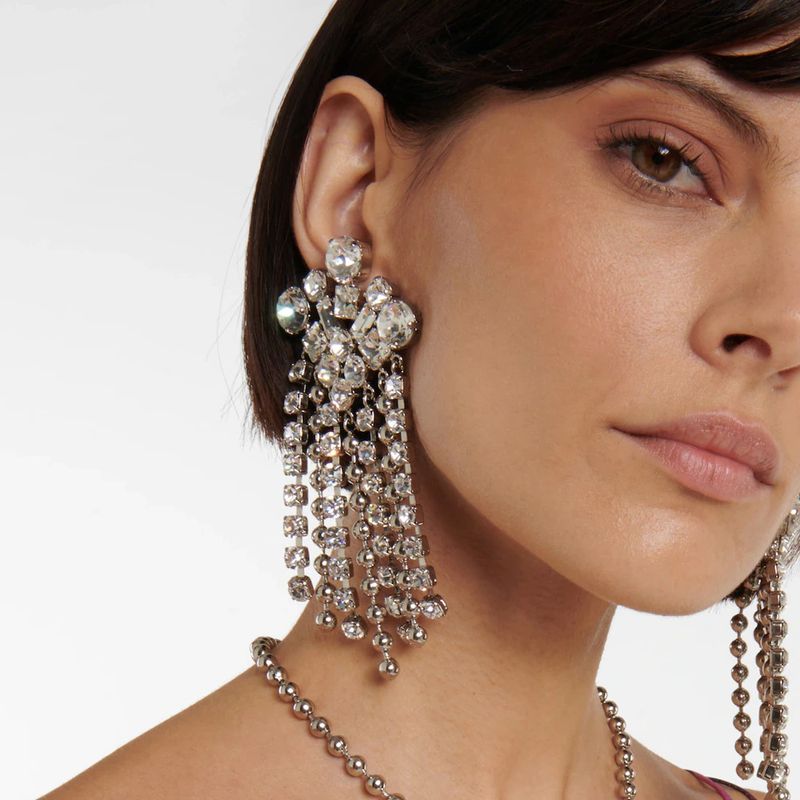 Boucles d'oreilles à pampilles en diamant, accessoires de boucles d'oreilles en strass brillants pour fêtes européennes et américaines_voghion.com