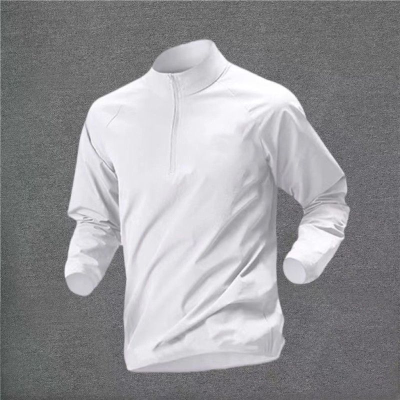 Exame físico feminino masculino treinamento gola alta manga comprida secagem rápida respirável zíper conjunto esportivo pista_voghion.com