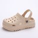 Unisex Shoes Thick Soled Hole Shoes Comfortable Wear Closed Toe Drag Heel Sandals With Shit Like Feel_voghion.com