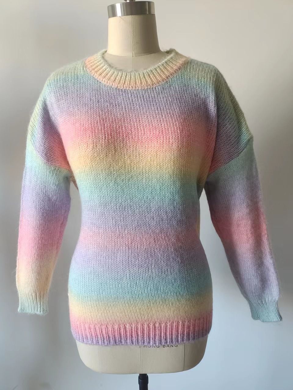 2024 ny, gradvis slips färgad Fried Dough Twists, ihålig kort koftatröja_voghion.com