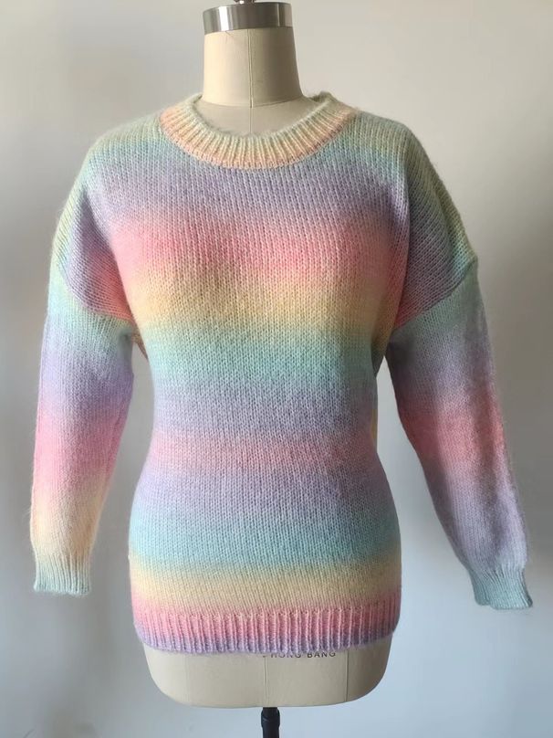 2024 ny, gradvis slips färgad Fried Dough Twists, ihålig kort koftatröja_voghion.com