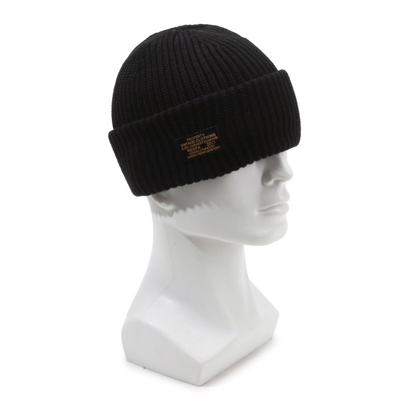 Pasamontañas negro de punto cálido para hombre, cubrecabezas de punto, mascarilla facial, gorro frío_voghion.com