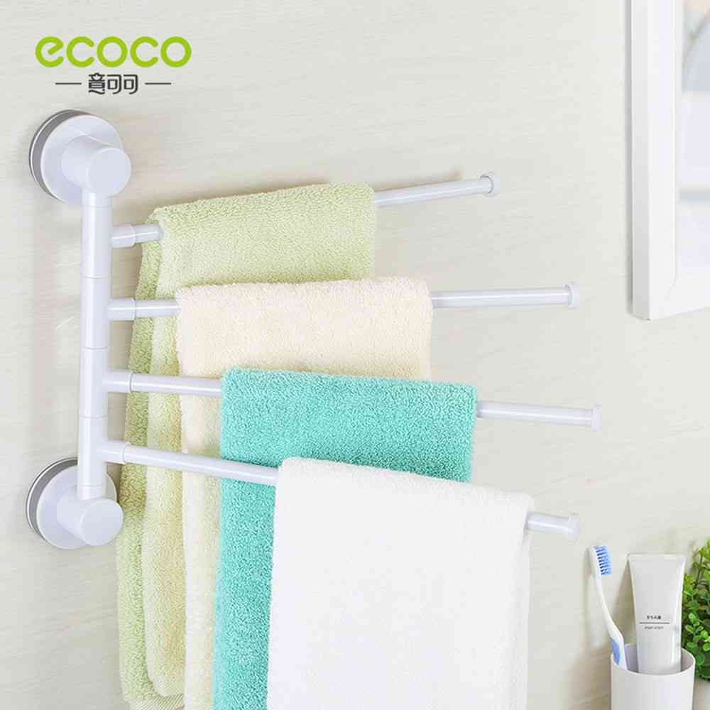 Four-bar Towel Rack Punch-free Towel Shelf Rotatable Bathroom Hanging Towel Rack Moisture-proof Kitchen Towel Bar_voghion.com
