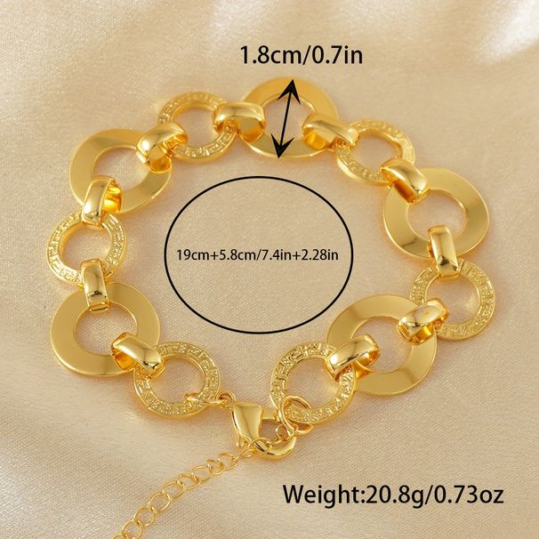 Bracciale a catena cubana in rame placcato oro in stile punk, accessori per gioielli hip hop, design da indossare ogni giorno_voghion.com