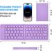 Mini tastiera portatile wireless pieghevole - Sincronizza fino a 3 dispositivi, tastiera da viaggio ultrasottile in alluminio per iPhone, iPad, Mac, Android, Windows e iOS (viola)_voghion.com