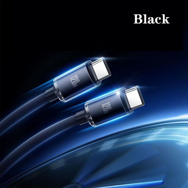 USB-C andmeedastuskaabel, 120W 6A C-tüüpi C-tüüpi/USB-tüüpi C ülikiire laadimiskaabel, sobib kõikidele mobiiltelefonidele_voghion.com