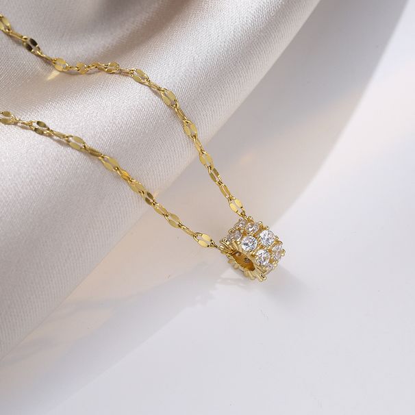 Vidukļa dubultā rindu dimanta kaklarota sievietēm korejiešu versija Sen apkakle ķēde modes kakla ķēde kulonu rotaslietas_voghion.com