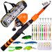 Set per principianti con mini esca telescopica e canna da pesca a sezione corta_voghion.com