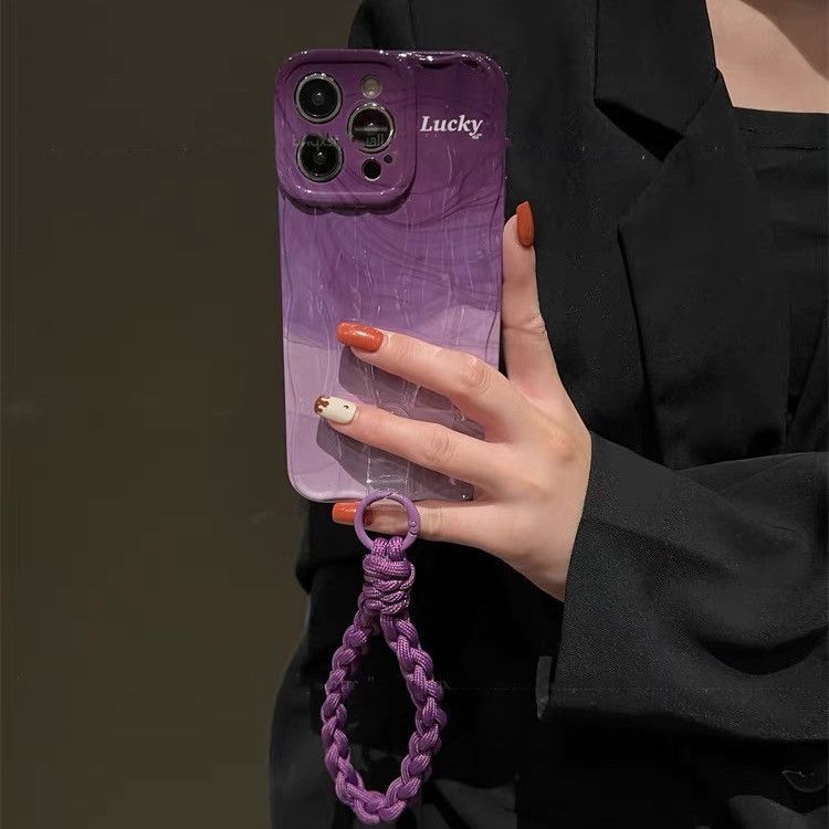 Gradient Purple Small Backpack Crossbody Strap Compatible With IPhone 14 Pro Max Case IPhone 13 Trendy 12 Soft 11_voghion.com