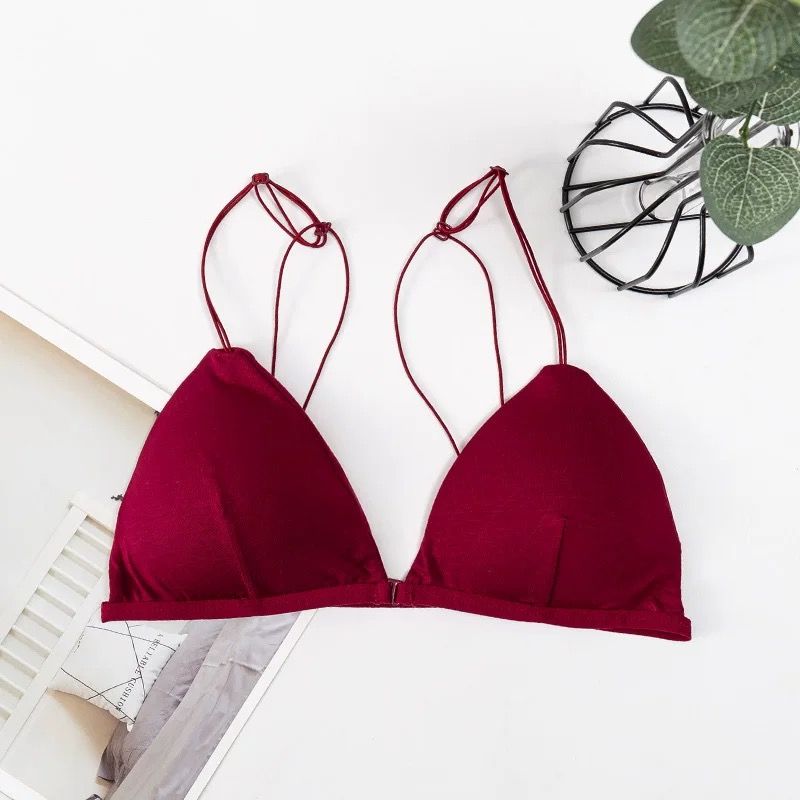 Beautiful Back Shoulder Strap Minimalist French Triangle Cup Front Button Underwear_voghion.com