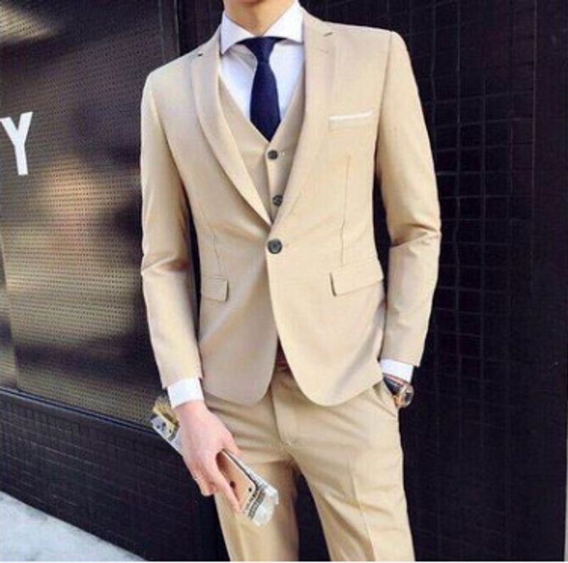 Abito da sposo in tre pezzi slim fit autunnale Abito da sposo da uomo per uomo d'affari_voghion.com