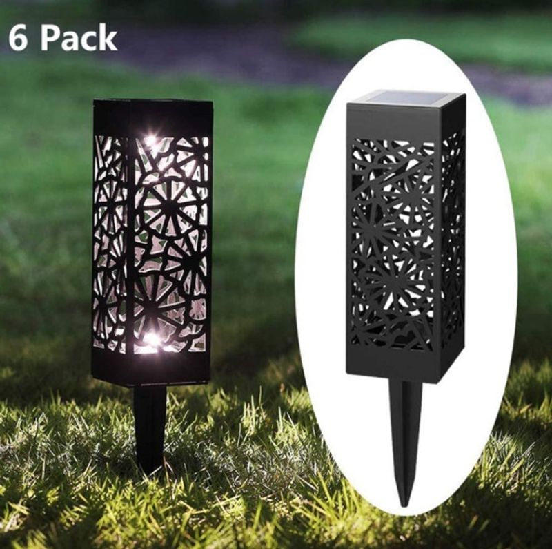Luces LED solares para jardín, impermeables, con forma de estaca hueca para decoración de césped, patio y camino (luz blanca/cálida)_voghion.com