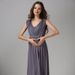 Modisches, langes, superweiches Stillkleid aus Modal mit seitlicher Öffnung für Schwangere, Größe L, Emotionmom_voghion.com