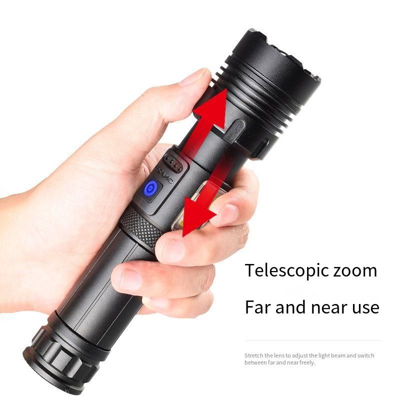 Nouvelle lampe torche télescopique à zoom P70 LED d'extérieur multifonction P90 à lumière puissante rechargeable_voghion.com
