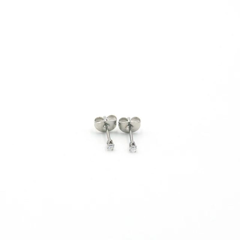 Korean Fashion 2mm Zirkon Edelstahl Unisex Ohrringe Ohr Knochen Ohrstecker Set_voghion.com