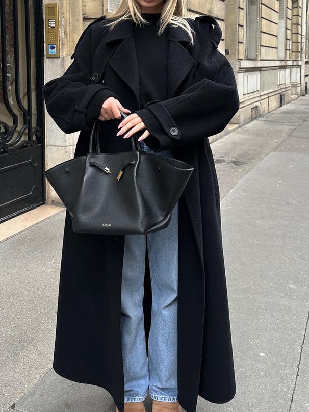 Damenbekleidung Einfarbig Revers Langarm Langer Mantel Temperament Pendeln Woll Retro Mantel_voghion.com