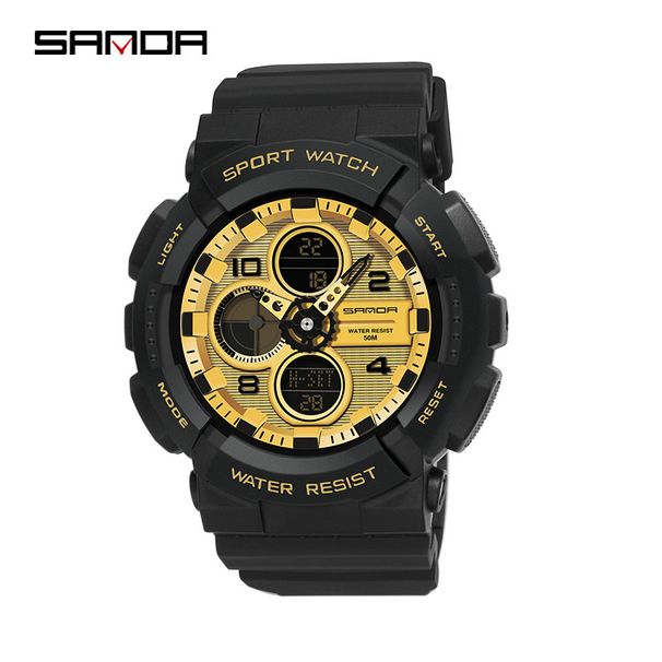 Dual-Movement Digital Analog Sports Watch – 50M Waterproof, Luminous, Lightweight Resin Case For Men & Women Multifunctional Trendy Youth Watch_voghion.com