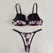 Women's Intimates Leopard Print Sexy Bra Thong Set Comfortable Gathered Underwear Set_voghion.com