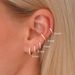 1 paire de boucles d'oreilles créoles minimalistes Huggie en acier inoxydable avec petits cristaux de zircone, fines, pour piercing hélix, tragus et cartilage._voghion.com