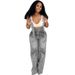 Damenbekleidung Damen Sommer Street Casual Zipper Washed Jumpsuit_voghion.com