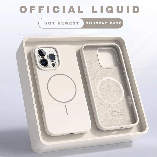 Custodia magnetica per iPhone 15 14 16 Plus 11 12 13 17 Pro Max, custodia antiurto in silicone, custodia per telefono con ricarica wireless Mag Safe_voghion.com