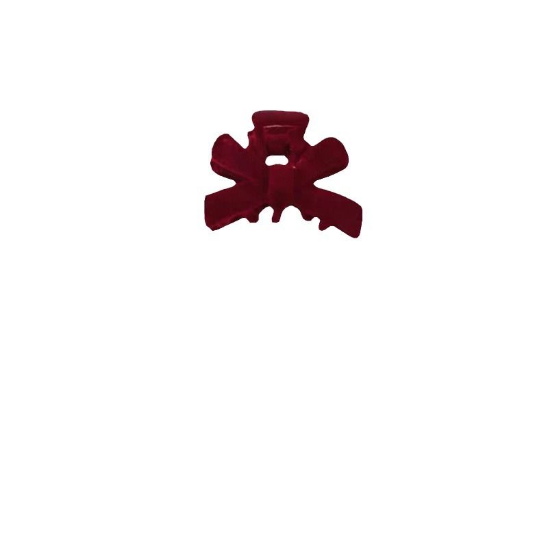 Small bow ~ autumn and winter flocking small clip Net red broken hair bangs hairpin female clip headdress_voghion.com