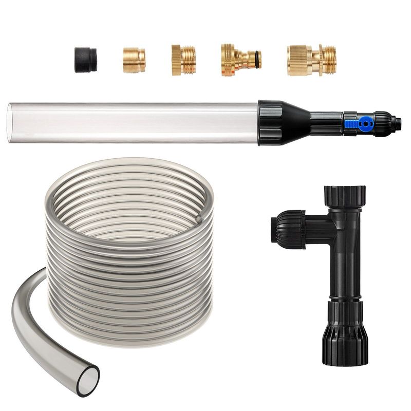 VEVOR Aquarium Vacuum Gravel Cleaner, 25 Ft PVC Hose Fish Tank Vacuum Gravel Cleaner, Siphon Fish Tank Cleaner Vacuum, 3 Types Of Brass Adapters, For Fish Tank Cleaning Gravel & Sand_voghion.com