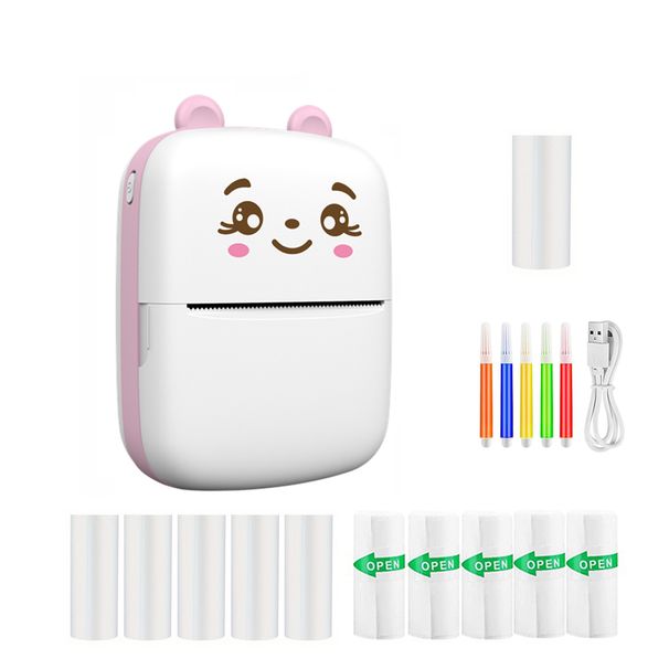 Mini nuotraukų spausdintuvas su 11 popieriaus ritinėlių, nešiojamas terminis spausdintuvas, spausdintuvas be rašalo, dovana vaikams, draugams, naudojamas namuose, biure, studijose, darbo sąraše_voghion.com