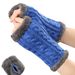Unisex Fleece gloves Knitted figure-eight twist fingerless gloves Short warm cuff with fleece gloves_voghion.com
