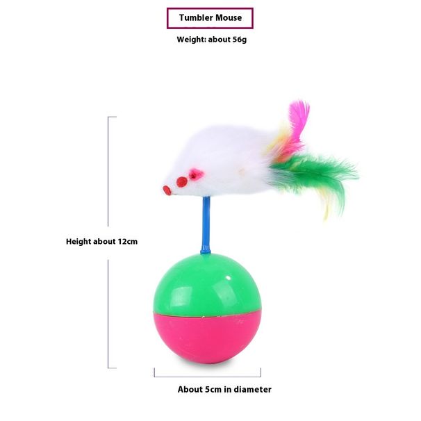 Pet Teasing Creative Cat Feather Intelligence Toy Fur Mouse Tumbler_voghion.com