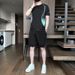 CT Sommer-Freizeitsportanzug für Herren, Jugend, Campus, einfacher Trend, dünnes Kurzarm-T-Shirt, Shorts, Lauf-Zweiteiler_voghion.com