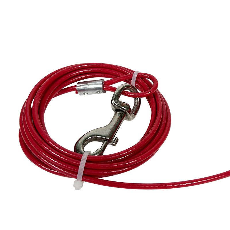 Guinzaglio per cani in filo d'acciaio anti-morso con corda da passeggio resistente_voghion.com