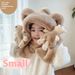 Set di 3 pezzi per bambini, con cappello caldo, guanti e sciarpa, autunno e inverno, in peluche, piccolo orso_voghion.com